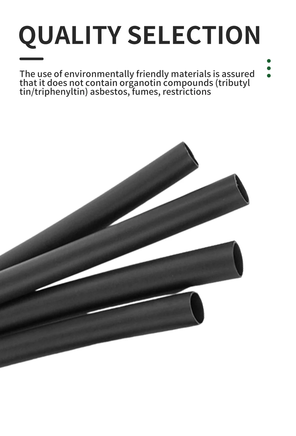 2:1 5M/100M Black Polyolefin Shrinking Assorted Heat Shrink Tube Wire Cable Insulated Sleeving Tubing Wire Connector Protector