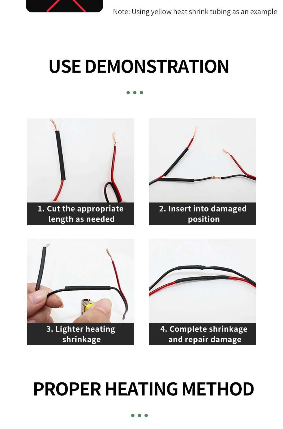 2:1 5M/100M Black Polyolefin Shrinking Assorted Heat Shrink Tube Wire Cable Insulated Sleeving Tubing Wire Connector Protector