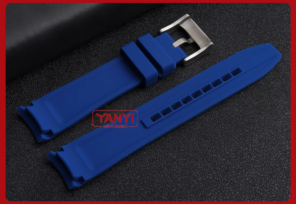 High-quality Rubber Watchband 18mm 20mm 21mm 22mm Bracelet for S-Eiko Omega Moonswatch Rolex Watch Band Curved End Watch Strap