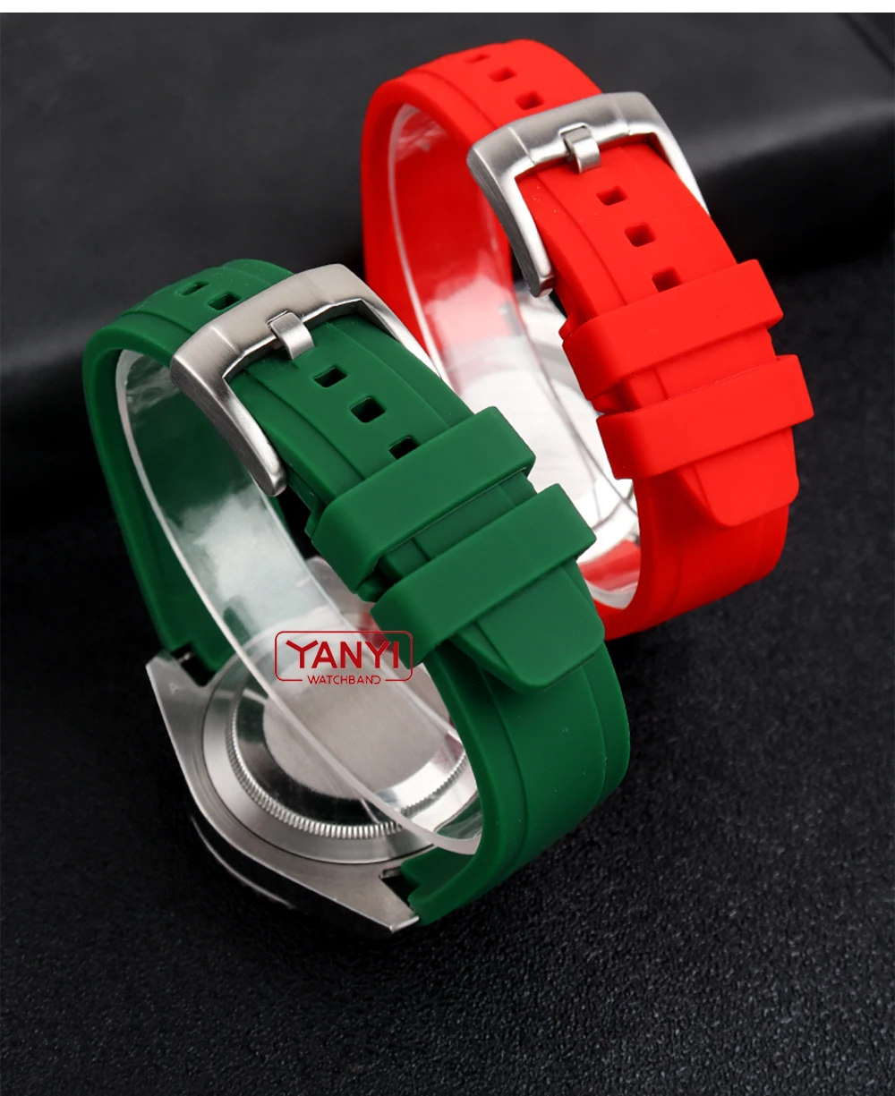High-quality Rubber Watchband 18mm 20mm 21mm 22mm Bracelet for S-Eiko Omega Moonswatch Rolex Watch Band Curved End Watch Strap
