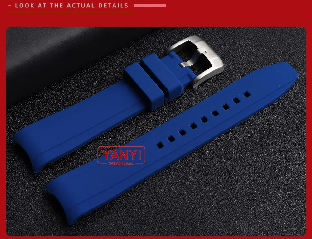 High-quality Rubber Watchband 18mm 20mm 21mm 22mm Bracelet for S-Eiko Omega Moonswatch Rolex Watch Band Curved End Watch Strap