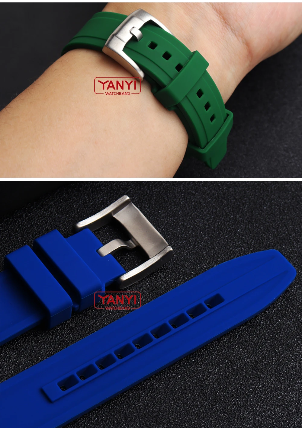 High-quality Rubber Watchband 18mm 20mm 21mm 22mm Bracelet for S-Eiko Omega Moonswatch Rolex Watch Band Curved End Watch Strap