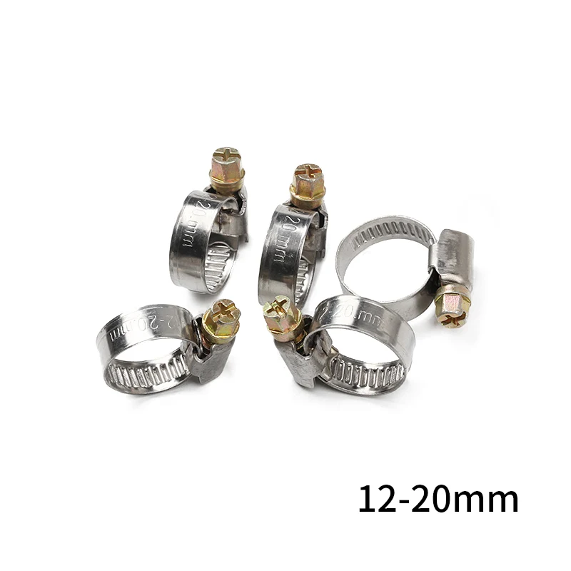 5pcs Pipe Clamps Genuine Jubilee Stainless Steel Hose Clips Fuel Hose Pipe Clamps Worm Drive Durable Anti-oxidation Tube Clip
