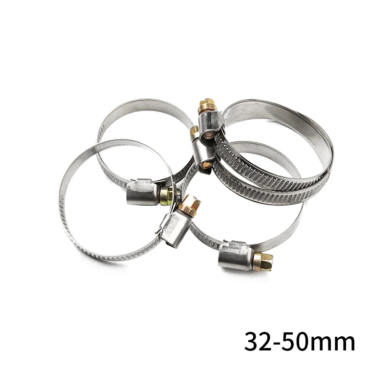 5pcs Pipe Clamps Genuine Jubilee Stainless Steel Hose Clips Fuel Hose Pipe Clamps Worm Drive Durable Anti-oxidation Tube Clip
