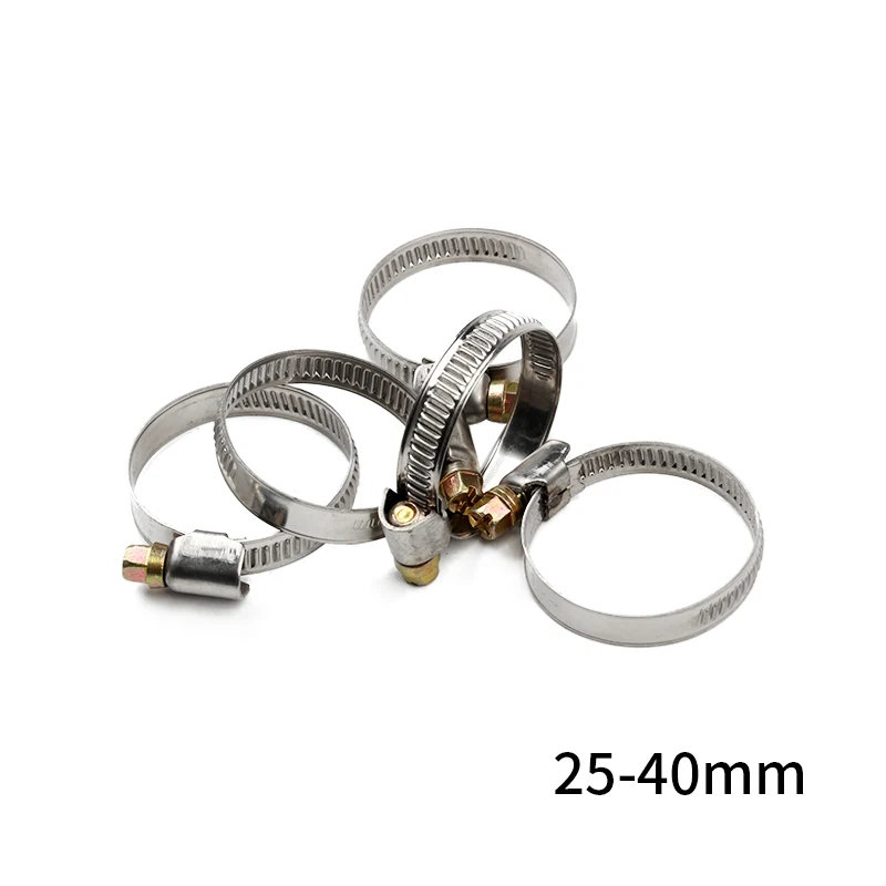 5pcs Pipe Clamps Genuine Jubilee Stainless Steel Hose Clips Fuel Hose Pipe Clamps Worm Drive Durable Anti-oxidation Tube Clip
