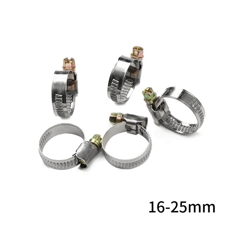 5pcs Pipe Clamps Genuine Jubilee Stainless Steel Hose Clips Fuel Hose Pipe Clamps Worm Drive Durable Anti-oxidation Tube Clip
