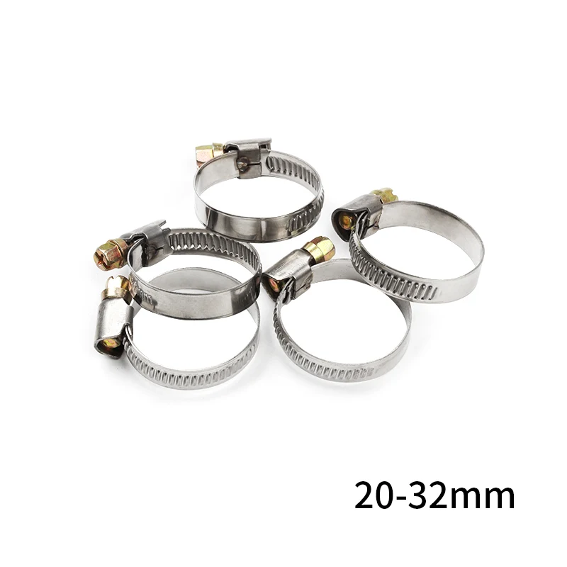 5pcs Pipe Clamps Genuine Jubilee Stainless Steel Hose Clips Fuel Hose Pipe Clamps Worm Drive Durable Anti-oxidation Tube Clip