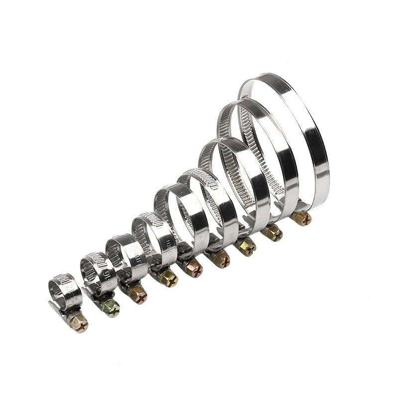 5pcs Pipe Clamps Genuine Jubilee Stainless Steel Hose Clips Fuel Hose Pipe Clamps Worm Drive Durable Anti-oxidation Tube Clip