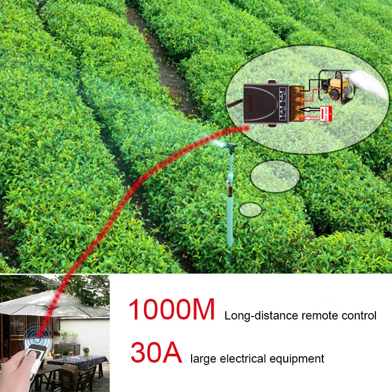 433Mhz High Power Wireless Remote Control Switch AC75-220V 30A 1000M For Factory Farm Office Exhaust Fan Pump Ceiling Lamp