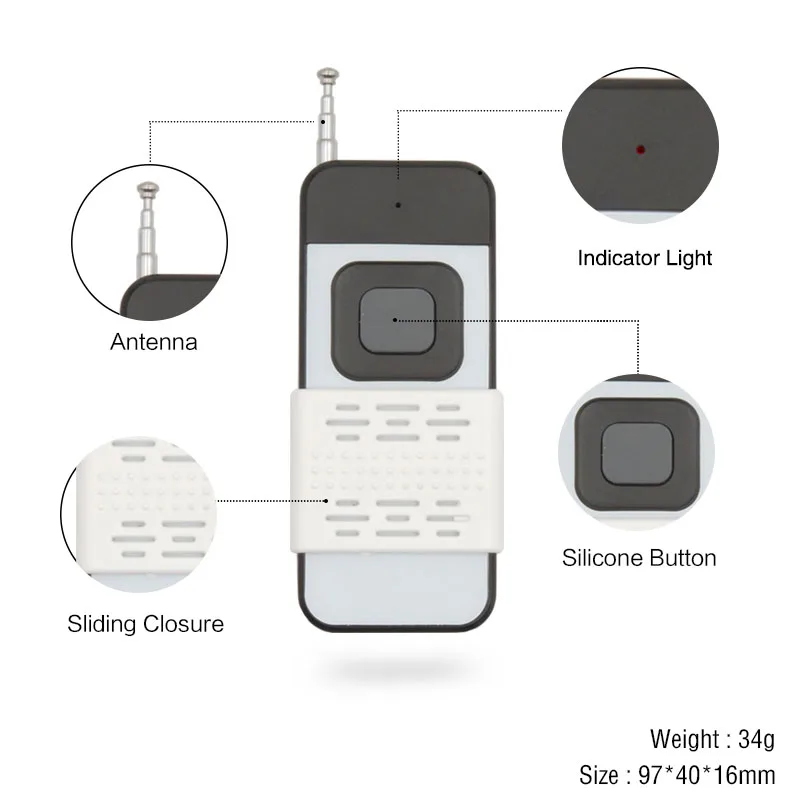 433Mhz High Power Wireless Remote Control Switch AC75-220V 30A 1000M For Factory Farm Office Exhaust Fan Pump Ceiling Lamp