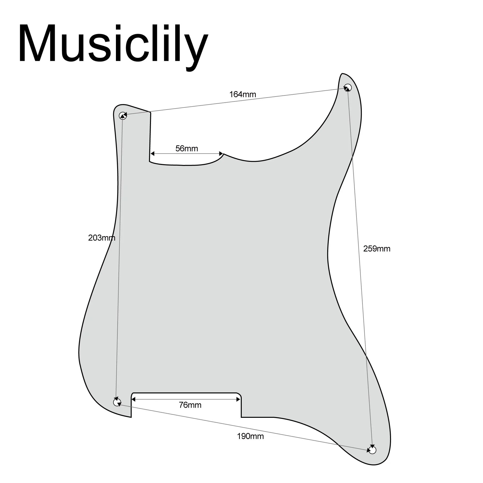 Musiclily Pro 4 Hole Guitar ST Pickguard Blanks Material for ST Style Guitar Custom