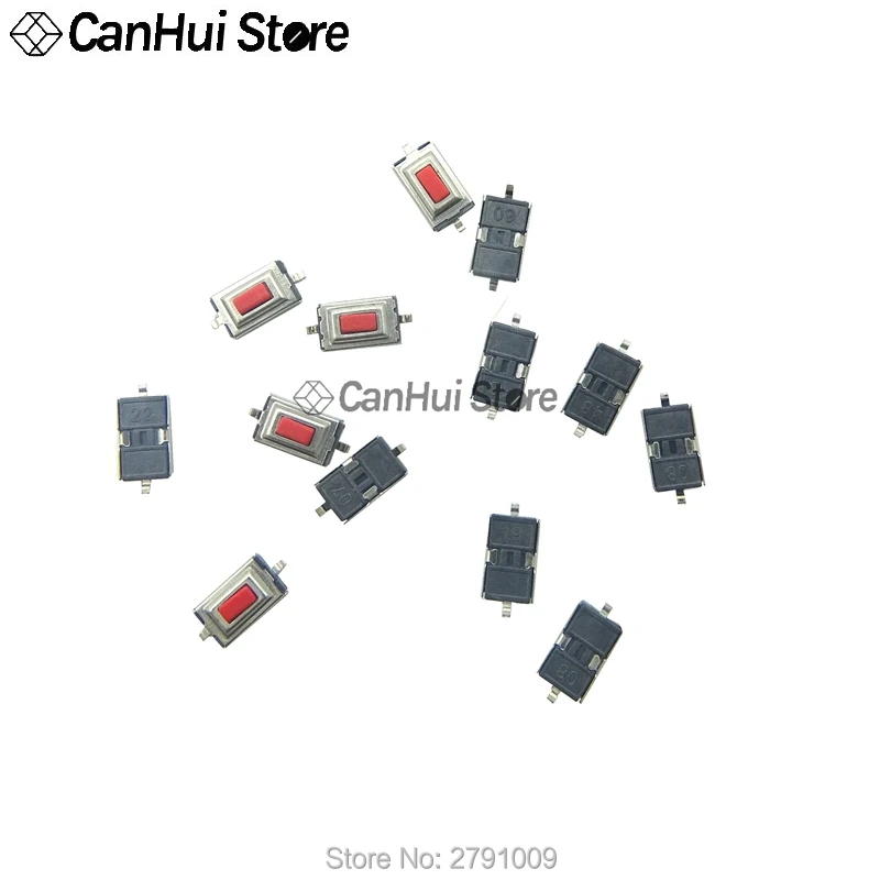 100Pcs/lot 3*6*2.5mm 3*6*2.5H 3x6x2.5mm 2Pin SMD Red/White Push Button Switch Microswitch Tact Switch For PCB