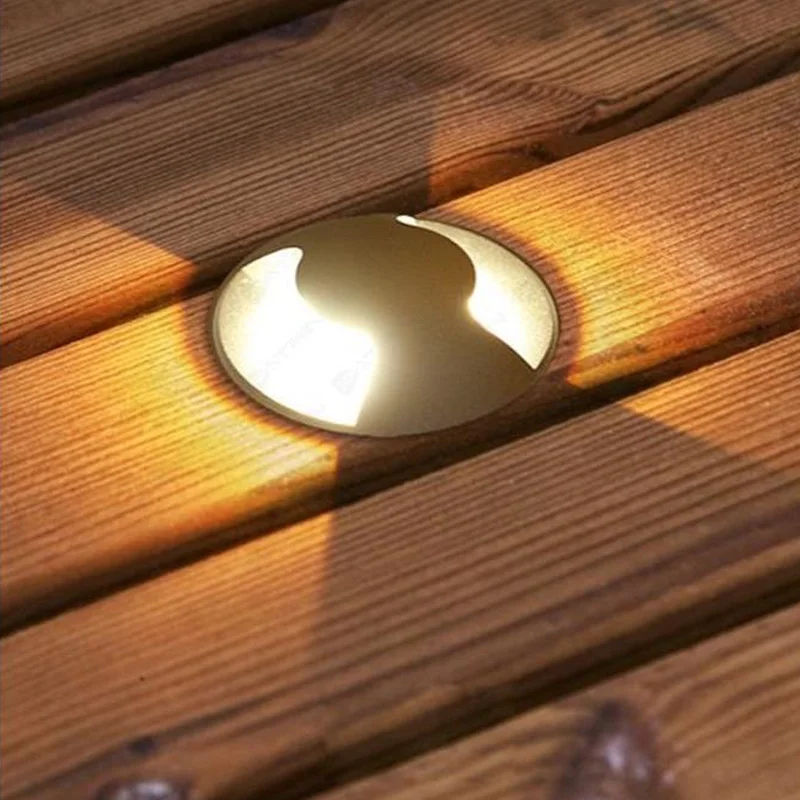 3W 5W LED Buried IP68 AC110V220V DC12V Outdoor Recessed Deck Light 1/2/3/4 Side View Underground Lamp Sidewalk Lighting