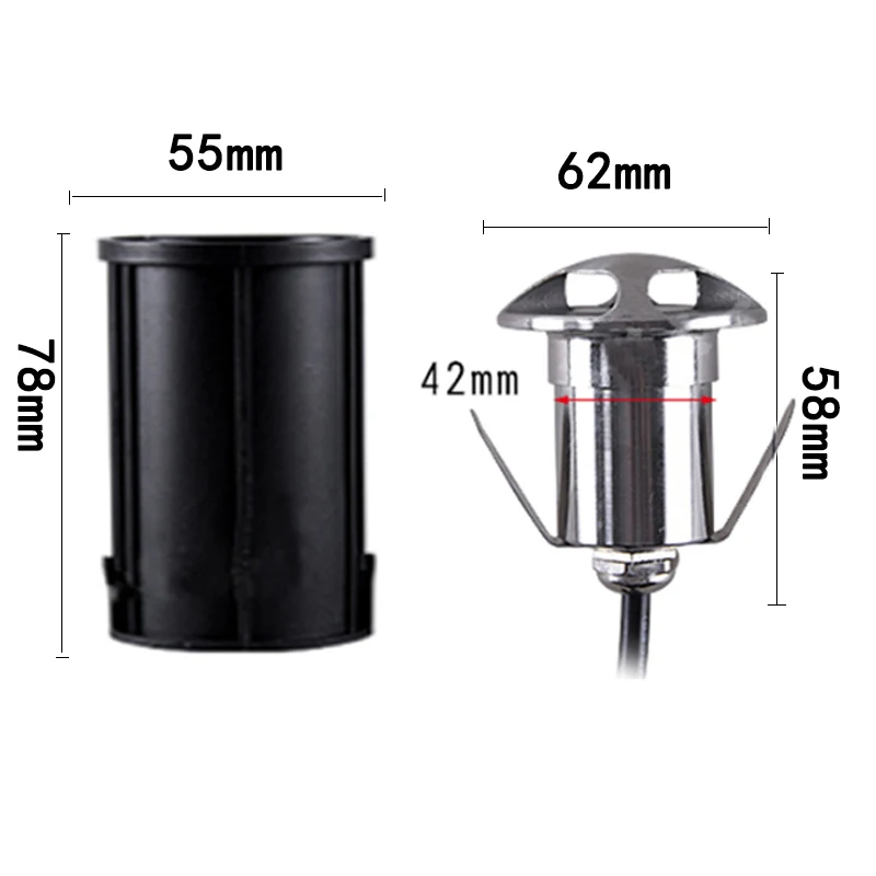 3W 5W LED Buried IP68 AC110V220V DC12V Outdoor Recessed Deck Light 1/2/3/4 Side View Underground Lamp Sidewalk Lighting