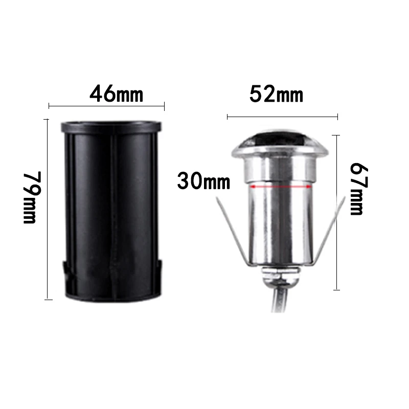 3W 5W LED Buried IP68 AC110V220V DC12V Outdoor Recessed Deck Light 1/2/3/4 Side View Underground Lamp Sidewalk Lighting