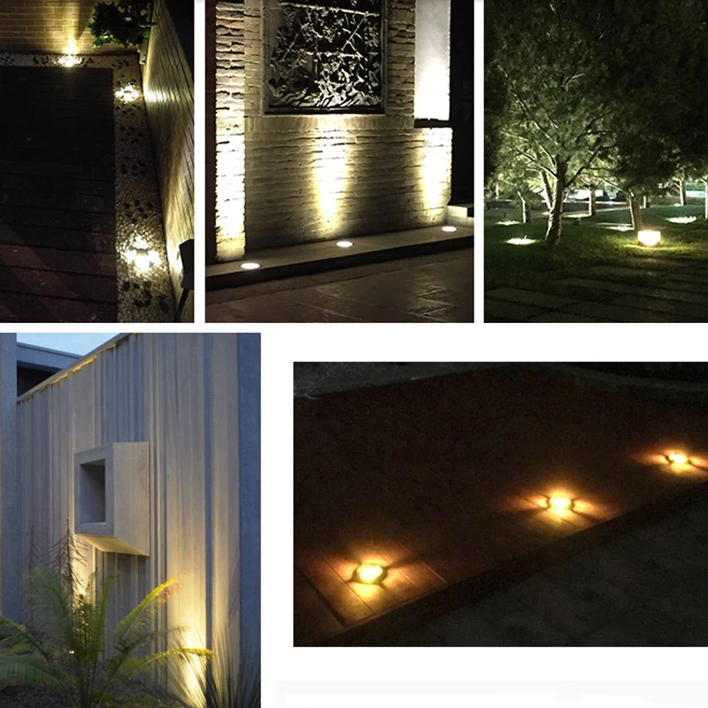 3W 5W LED Buried IP68 AC110V220V DC12V Outdoor Recessed Deck Light 1/2/3/4 Side View Underground Lamp Sidewalk Lighting