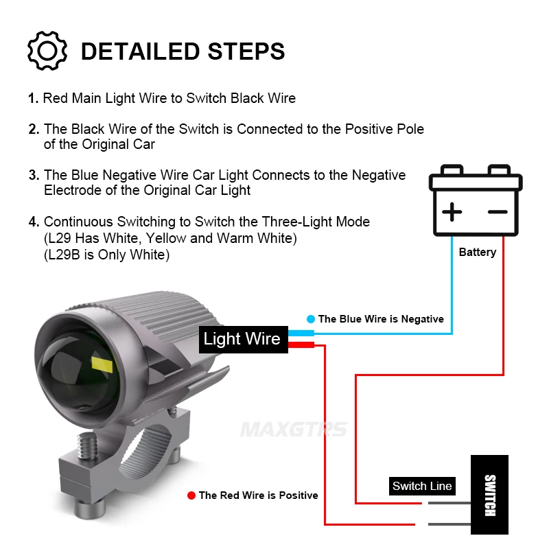 15W Super Bright Tri-model Motorcycle LED Headlight W/ Mini Projector Lens Car ATV Driving Foglight Auxiliary Spotlight