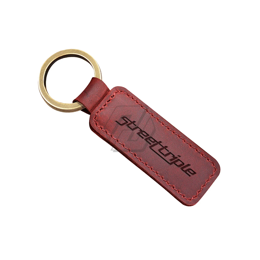Motorcycle Cowhide Keychain Key Ring Fits for Triumph Street Triple 675 765 R RS