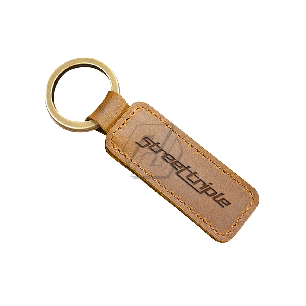 Motorcycle Cowhide Keychain Key Ring Fits for Triumph Street Triple 675 765 R RS