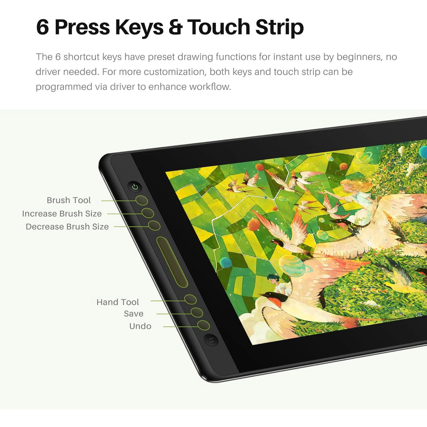 HUION Kamvas Pro 16 Graphics Tablet Display 120%sRGB Drawing Pen Tablet Monitor 8192 Levels Tilt Function Stylus Shortcut Keys