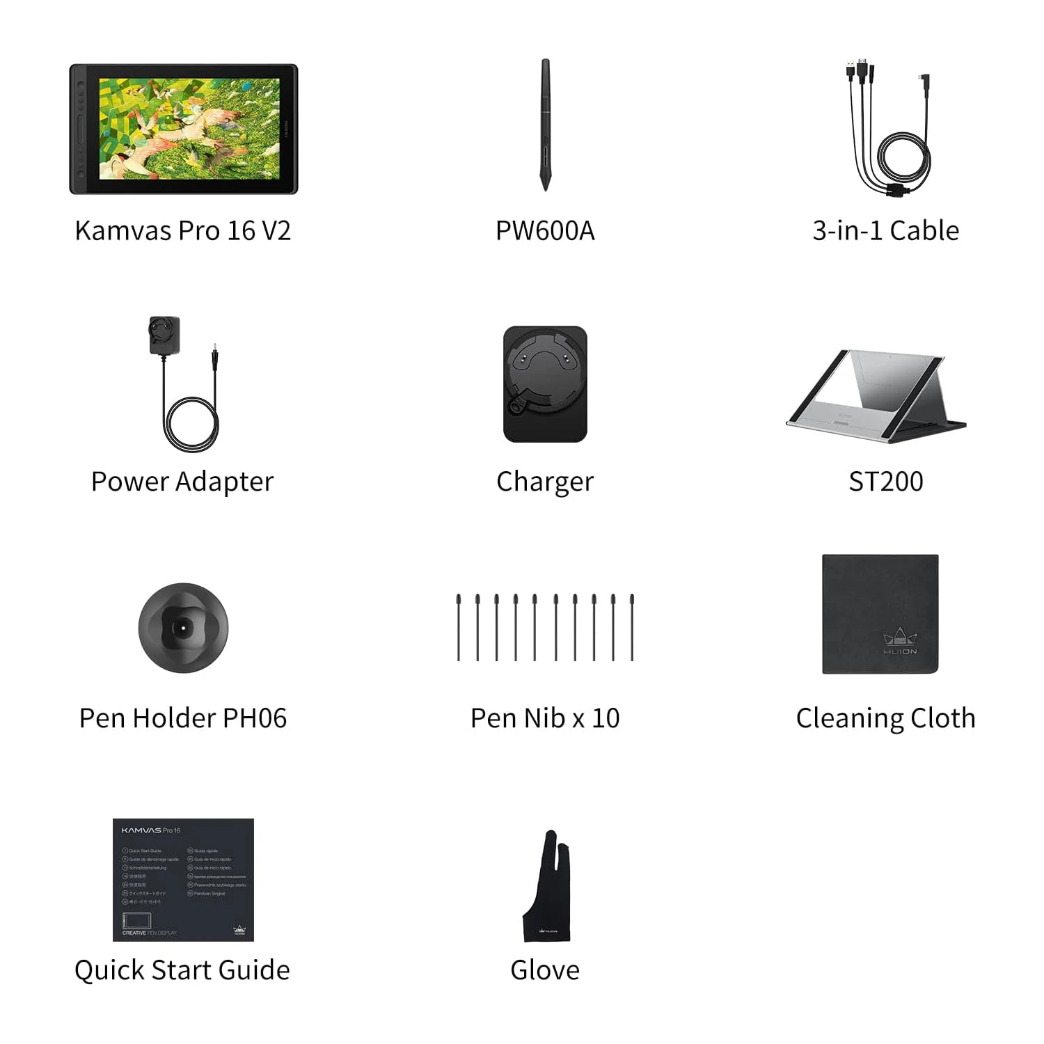 HUION Kamvas Pro 16 Graphics Tablet Display 120%sRGB Drawing Pen Tablet Monitor 8192 Levels Tilt Function Stylus Shortcut Keys