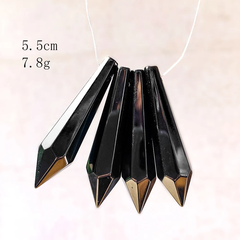 5PCS Crystal Pointed Beads Chandelier Crystals Lamp Prisms Icicle Glass Bead Suncatcher for Windows Decor DIY Hanging Pendant