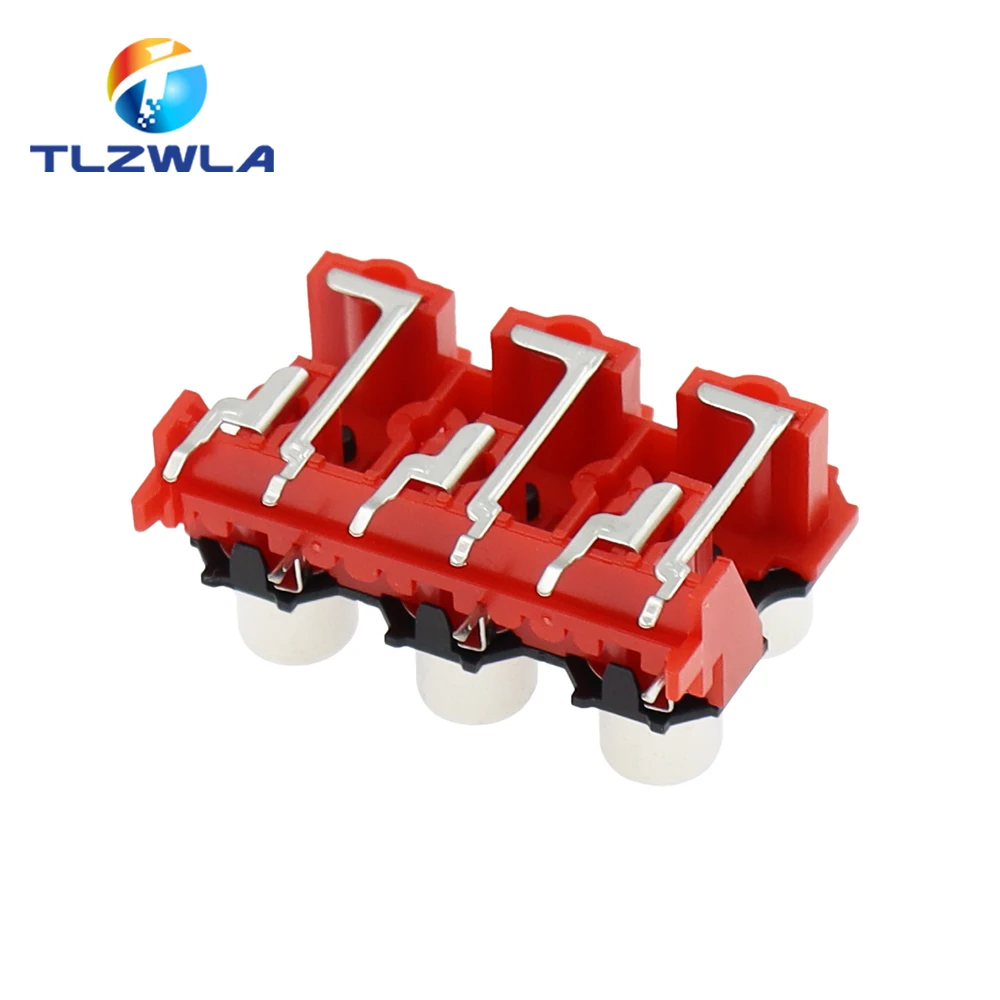 2PCS New 2P 4P 6P 8P RCA Female Audio Video Plug AV Connector Socket Connector AV2-8.4-13 Red PCB Parts
