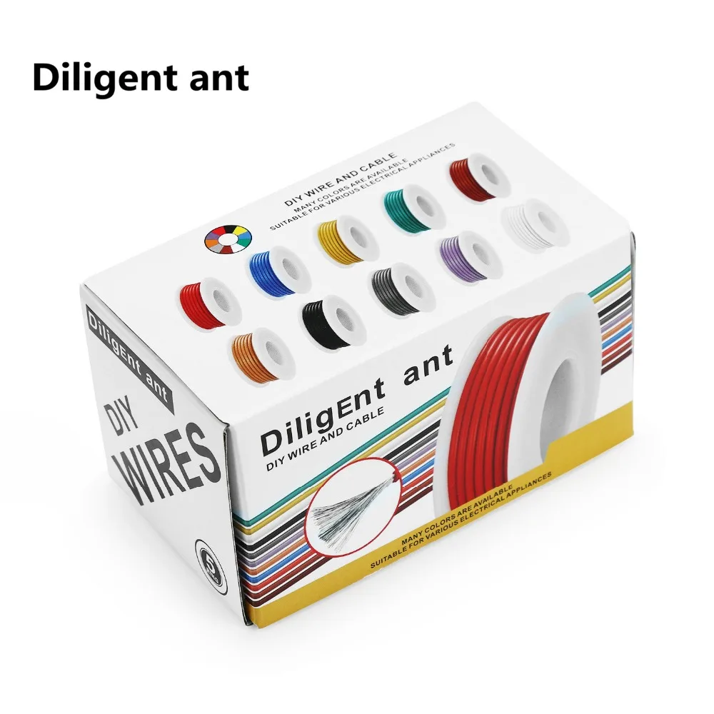 Household DIY high quality flexible silicone wire and cable 5 colors mixed 1 box tinned pure copper anti-oxidation