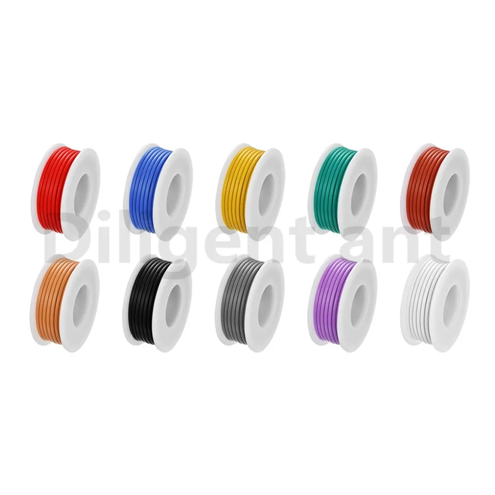 Household DIY high quality flexible silicone wire and cable 5 colors mixed 1 box tinned pure copper anti-oxidation