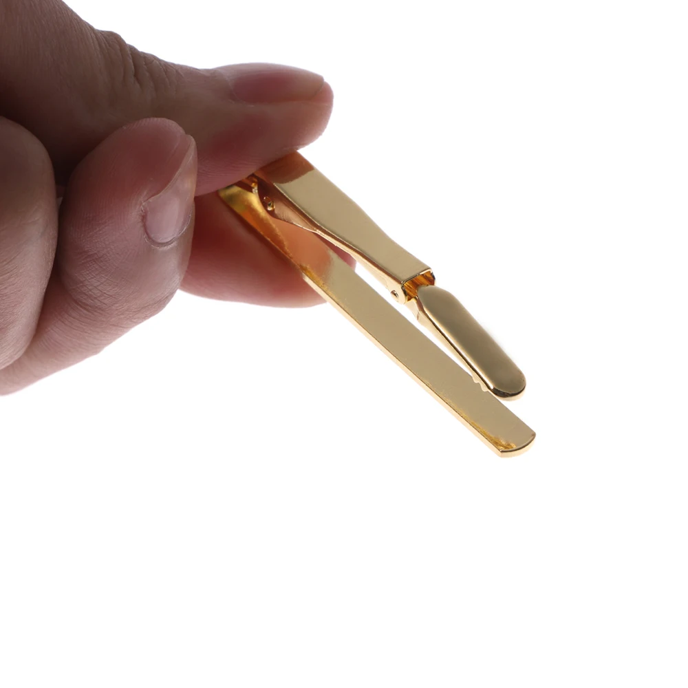 New Men Metal Silver Gold Simple Necktie Tie Bar Clasp Clip Clamp Pin Men Stainless Steel For Business Necktie Tie Clasps