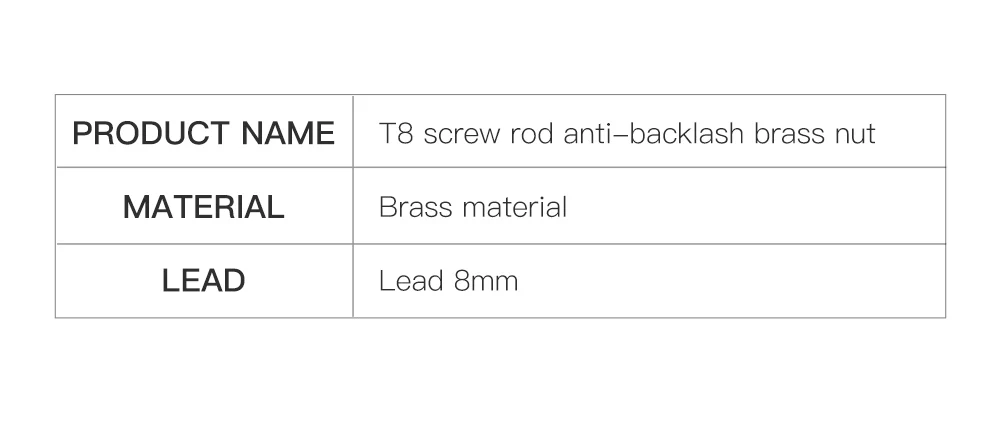 T8 Anti Backlash Spring Loaded Nut Brass Elimination Gap Nut Used to Upgrade Ender 3 CR-10 T8 Lead Screw DIY CNC 3D Printer