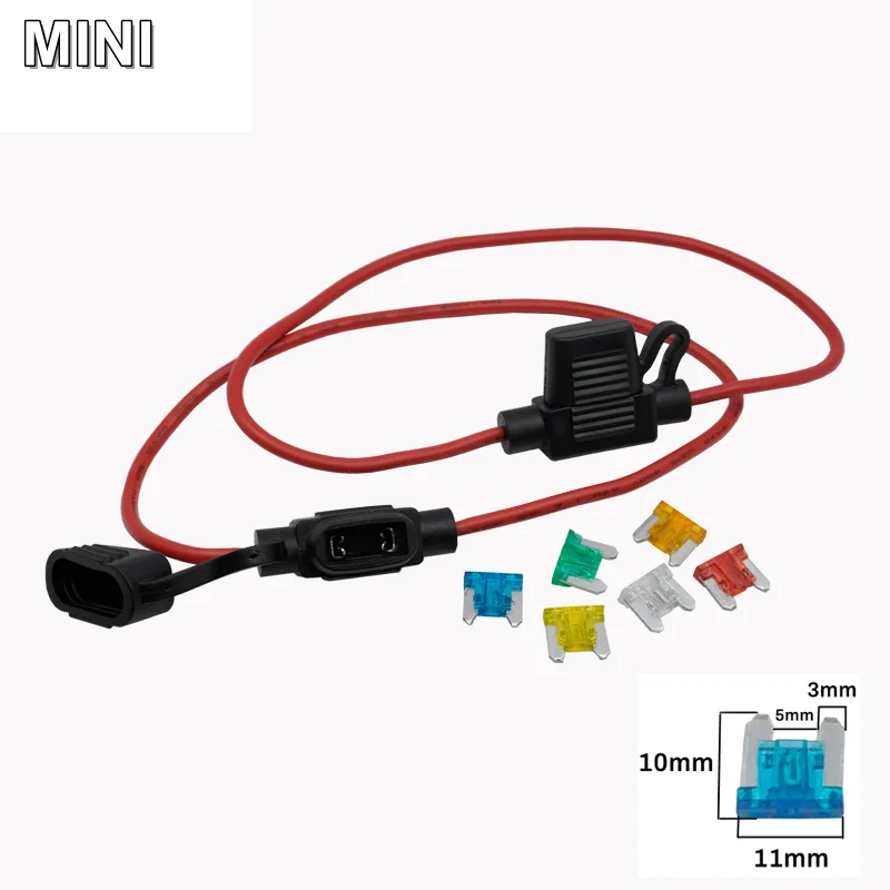 1set MINI/Small/Medium Car Waterproof Fuse Box Blade Type In Line Fuse Holder Power Socket 18/16/14/12/10AWG 7.5A10A20A30A40A50A