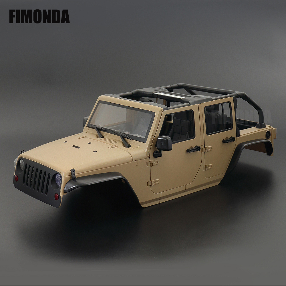 1:10 Scale Wrangler Convertible Hard Body Kit 313mm Wheelbase for 1/10 RC Crawler Axial SCX10 Rubicon TRX4 Redcat GEN8