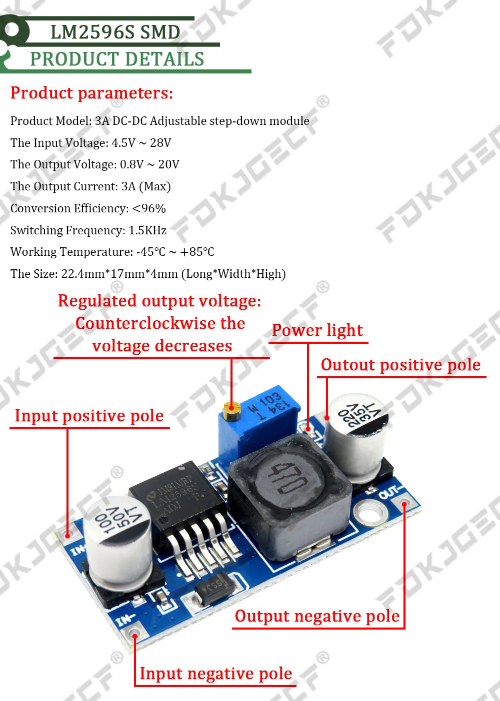 3A Adjustable DC-DC LM2596 LM2596S input 4V-35V Output 1.23V-30V dc-dc Step-down Power Supply Regulator module MP1584EN MINI360
