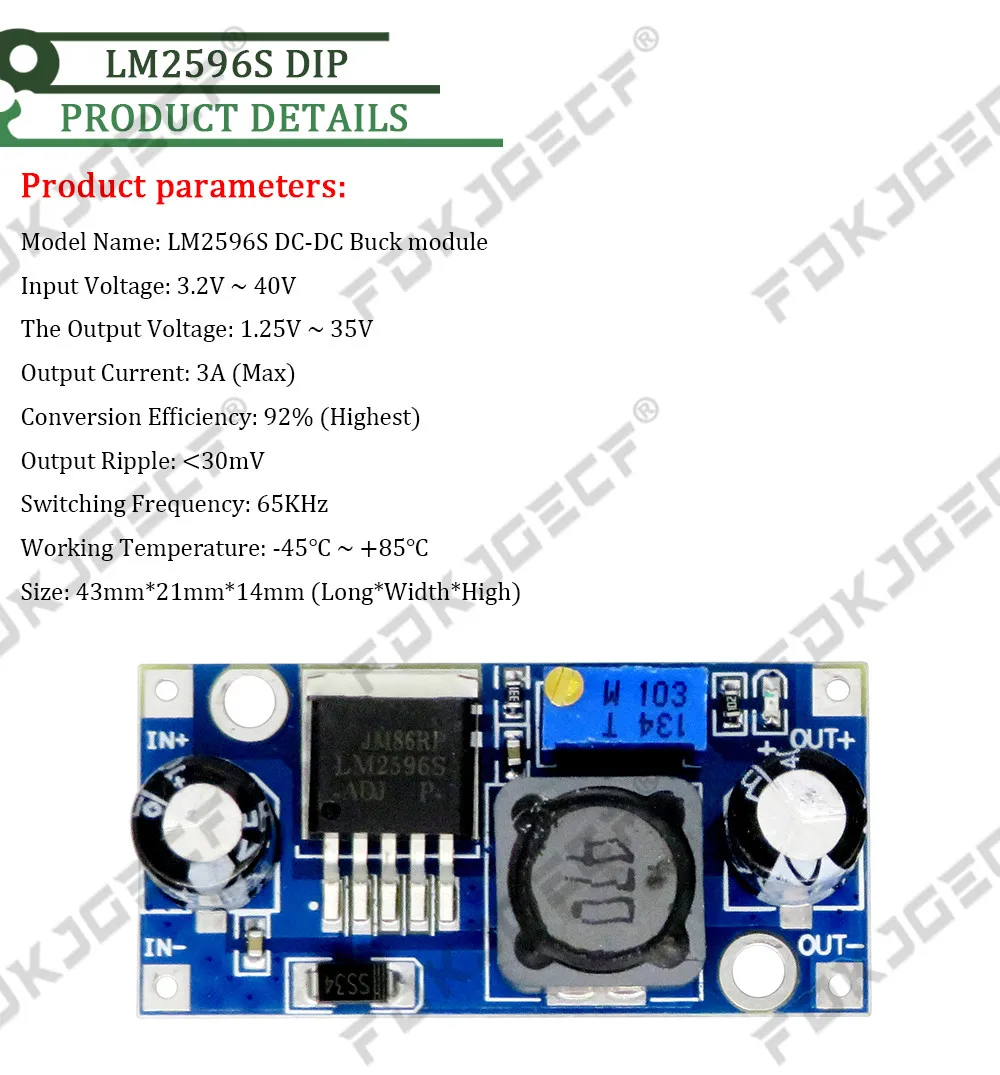 3A Adjustable DC-DC LM2596 LM2596S input 4V-35V Output 1.23V-30V dc-dc Step-down Power Supply Regulator module MP1584EN MINI360