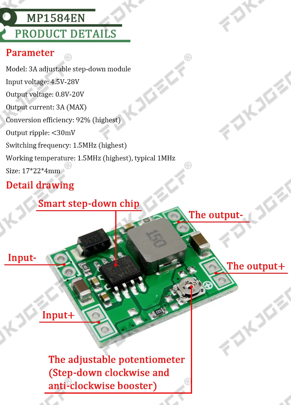 3A Adjustable DC-DC LM2596 LM2596S input 4V-35V Output 1.23V-30V dc-dc Step-down Power Supply Regulator module MP1584EN MINI360