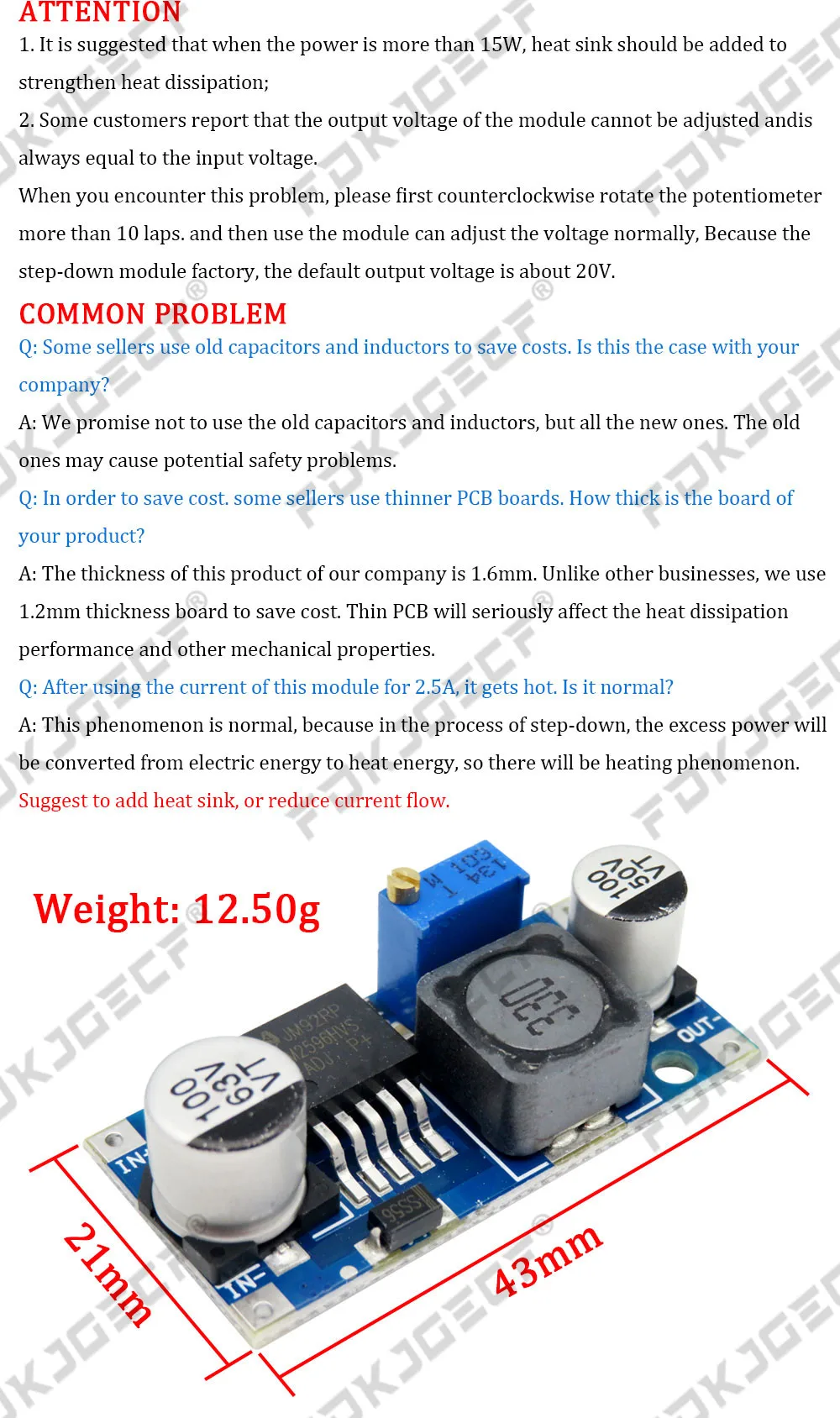3A Adjustable DC-DC LM2596 LM2596S input 4V-35V Output 1.23V-30V dc-dc Step-down Power Supply Regulator module MP1584EN MINI360