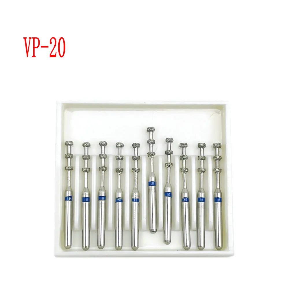 10pcs/box 1.6mm Shank Dental Diamond Burs Drill FG Diamond for High Speed Handpiece Burs Dentist Drills