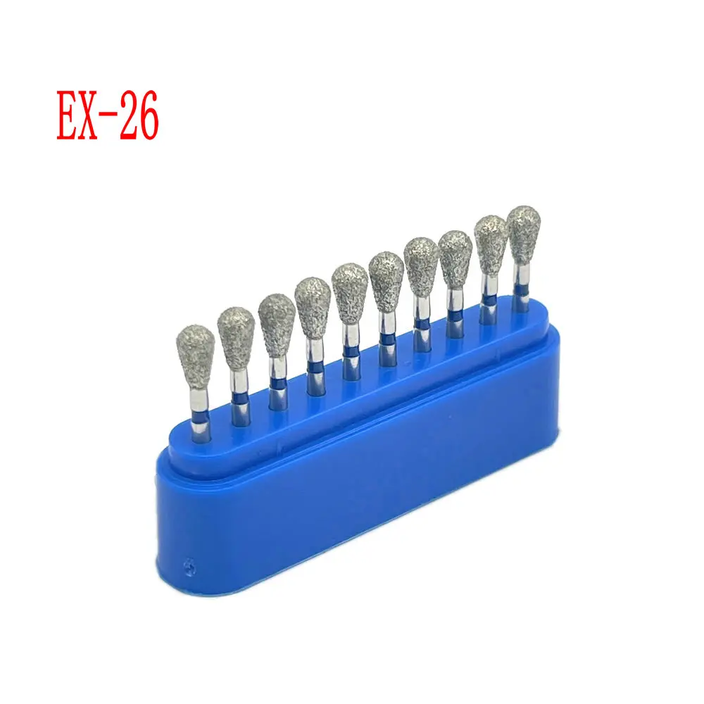 10pcs/box 1.6mm Shank Dental Diamond Burs Drill FG Diamond for High Speed Handpiece Burs Dentist Drills