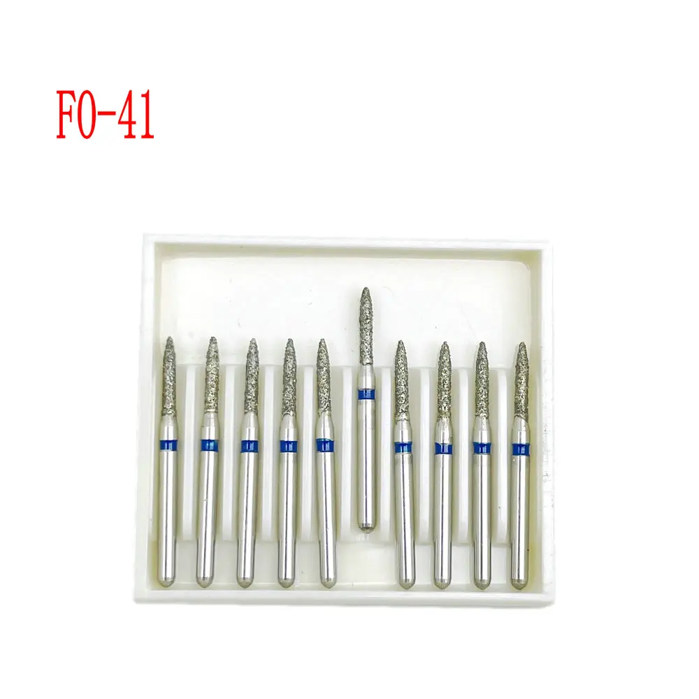 10pcs/box 1.6mm Shank Dental Diamond Burs Drill FG Diamond for High Speed Handpiece Burs Dentist Drills