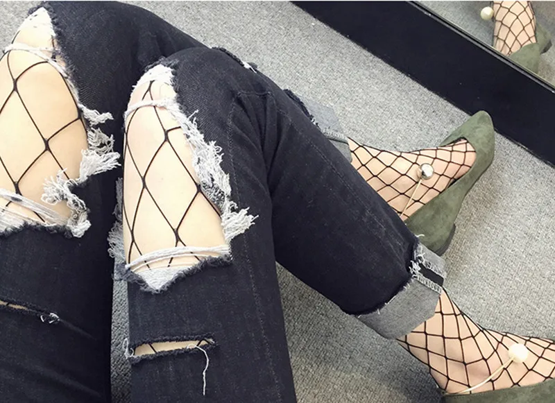 3XL Sexy Fishnet Tights Women Mesh Stockings Hollow Out Women Fish Net Pantyhose Club Party Hosiery Female Lolita White Stocking