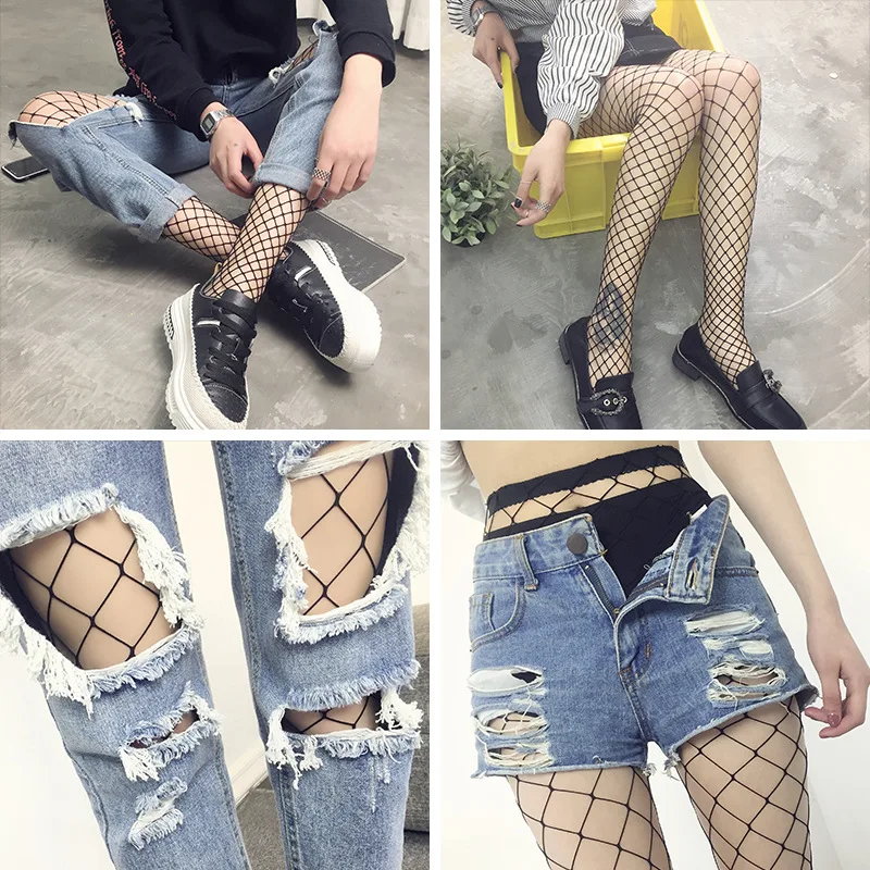 3XL Sexy Fishnet Tights Women Mesh Stockings Hollow Out Women Fish Net Pantyhose Club Party Hosiery Female Lolita White Stocking
