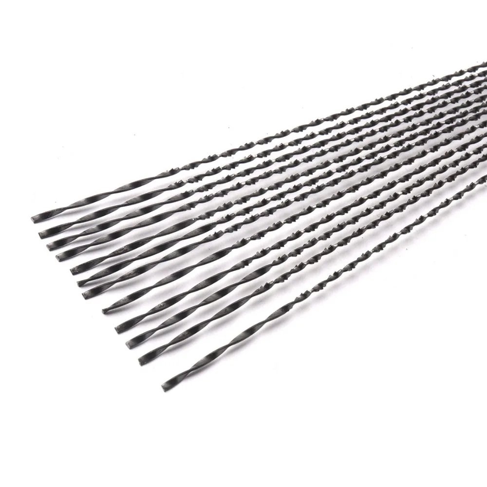 10Pcs 130mm 2#/3#/7#/8# Scroll Saw Blades Spiral Teeth Wood Saw Blades Steel Wire Metal Cutting Hand Craft Tools For Carving