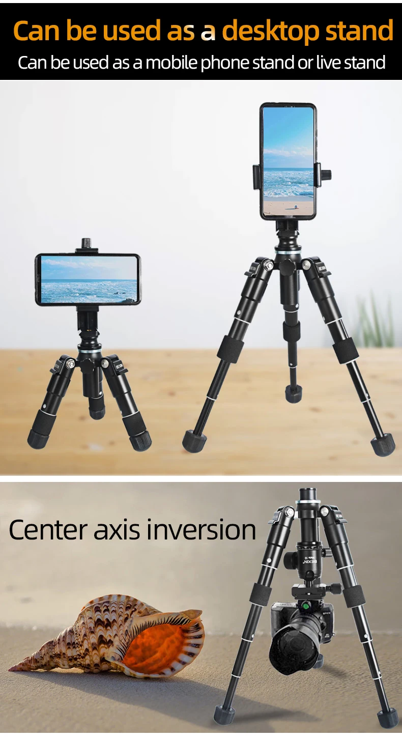 Portable Mini Tripods Profesional Aluminum Stand Live Video Recording For Universal SLR Camera Smartphone