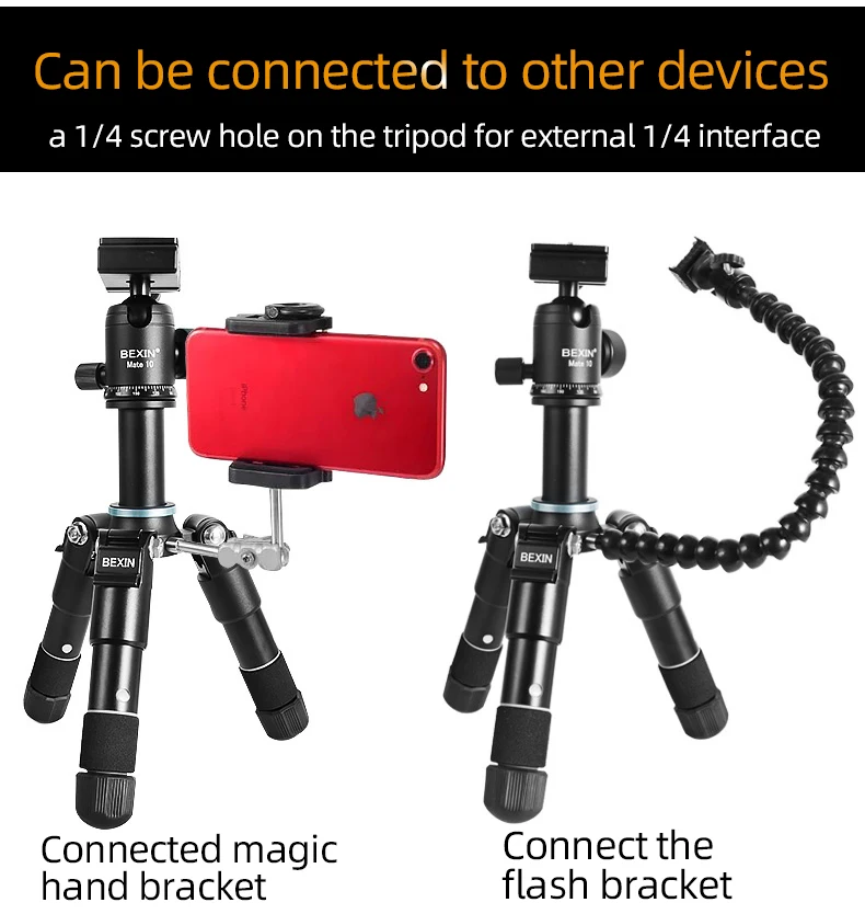 Portable Mini Tripods Profesional Aluminum Stand Live Video Recording For Universal SLR Camera Smartphone
