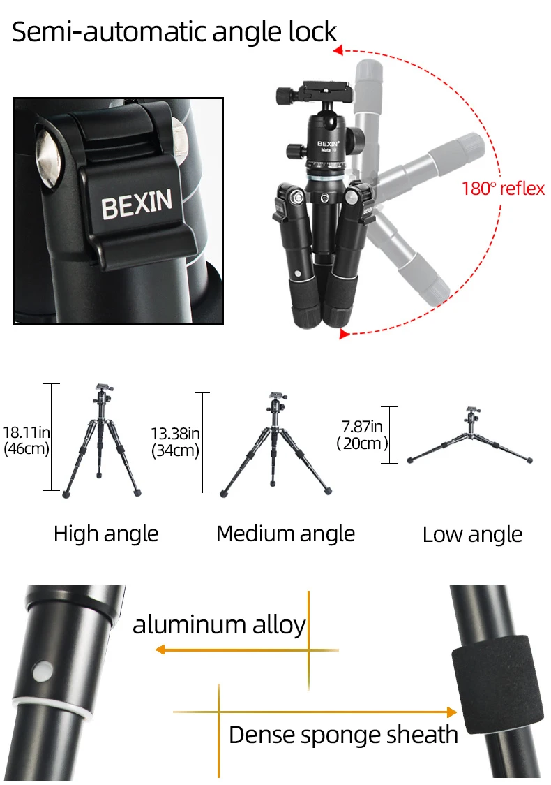 Portable Mini Tripods Profesional Aluminum Stand Live Video Recording For Universal SLR Camera Smartphone