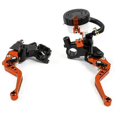 Alconstar- 7/8" 22mm Motorcycle Clutch Brake Master Cylinder Reservoir Levers Kit Fluid Reservoir Set For Honda For Kawasaki KLX