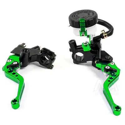 Alconstar- 7/8" 22mm Motorcycle Clutch Brake Master Cylinder Reservoir Levers Kit Fluid Reservoir Set For Honda For Kawasaki KLX