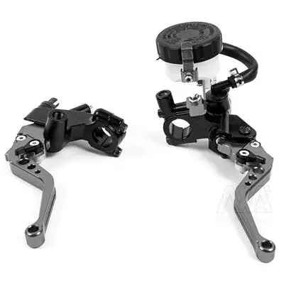Alconstar- 7/8" 22mm Motorcycle Clutch Brake Master Cylinder Reservoir Levers Kit Fluid Reservoir Set For Honda For Kawasaki KLX