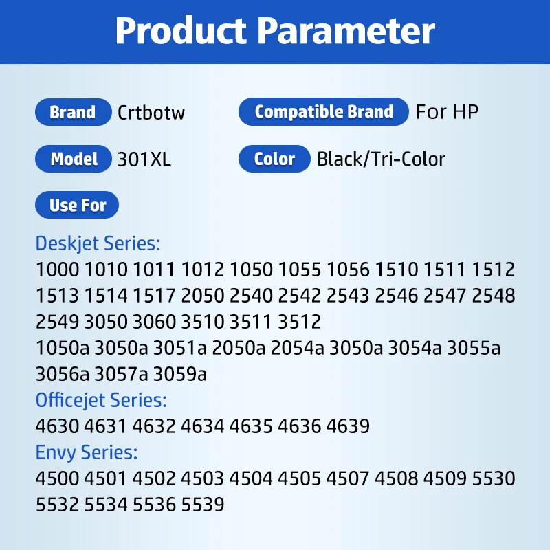 301XL Compatible Ink Cartridge For HP301 HP 301 XL Envy 5530 Deskjet 4500 4501 4502 4503 4504 4505 4507 4508 Printer